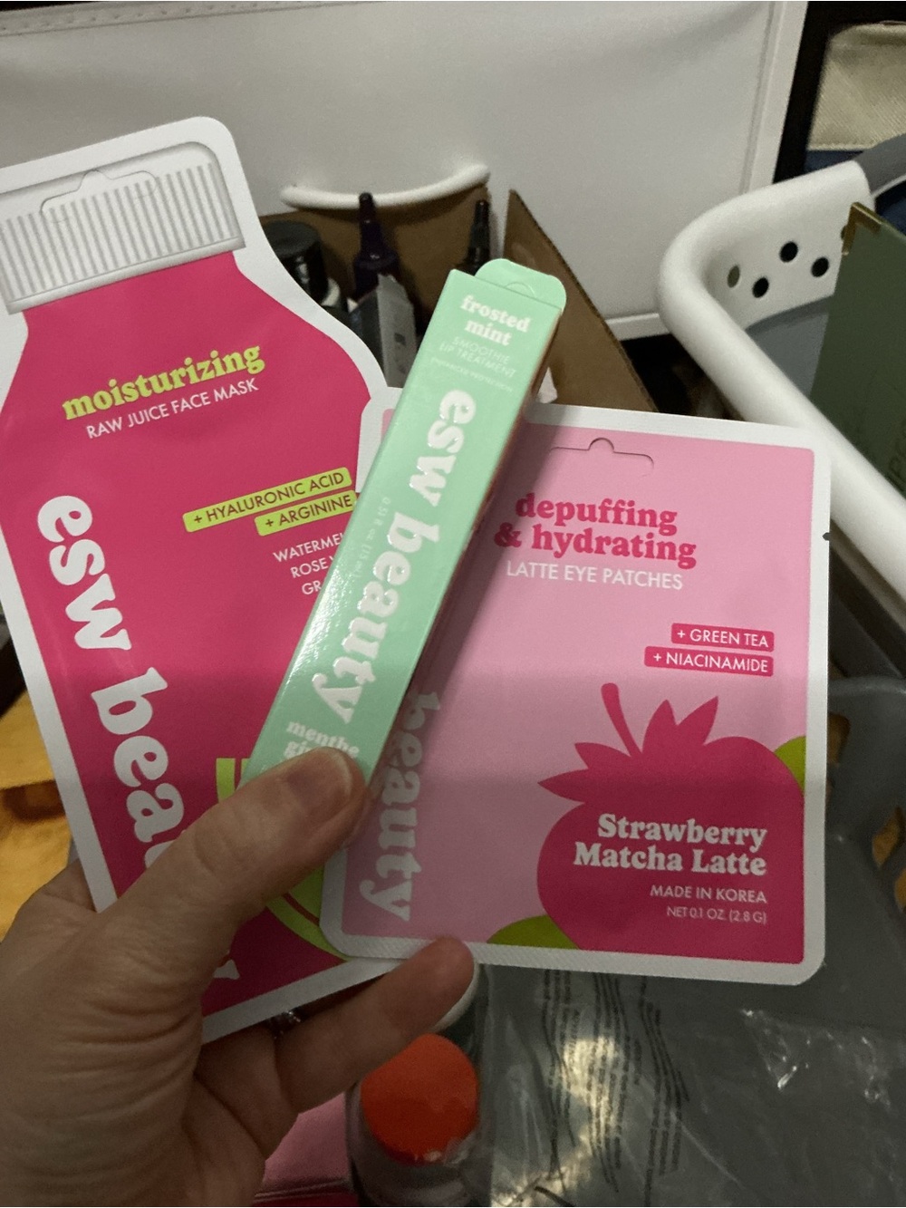Strawberry Matcha Latte Hydrating Eye Patches & Moisturizing Face Mask - BUNDLE